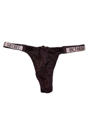 Victoria’s Secret Very Sexy Thong Panty Rhinestones Black XS